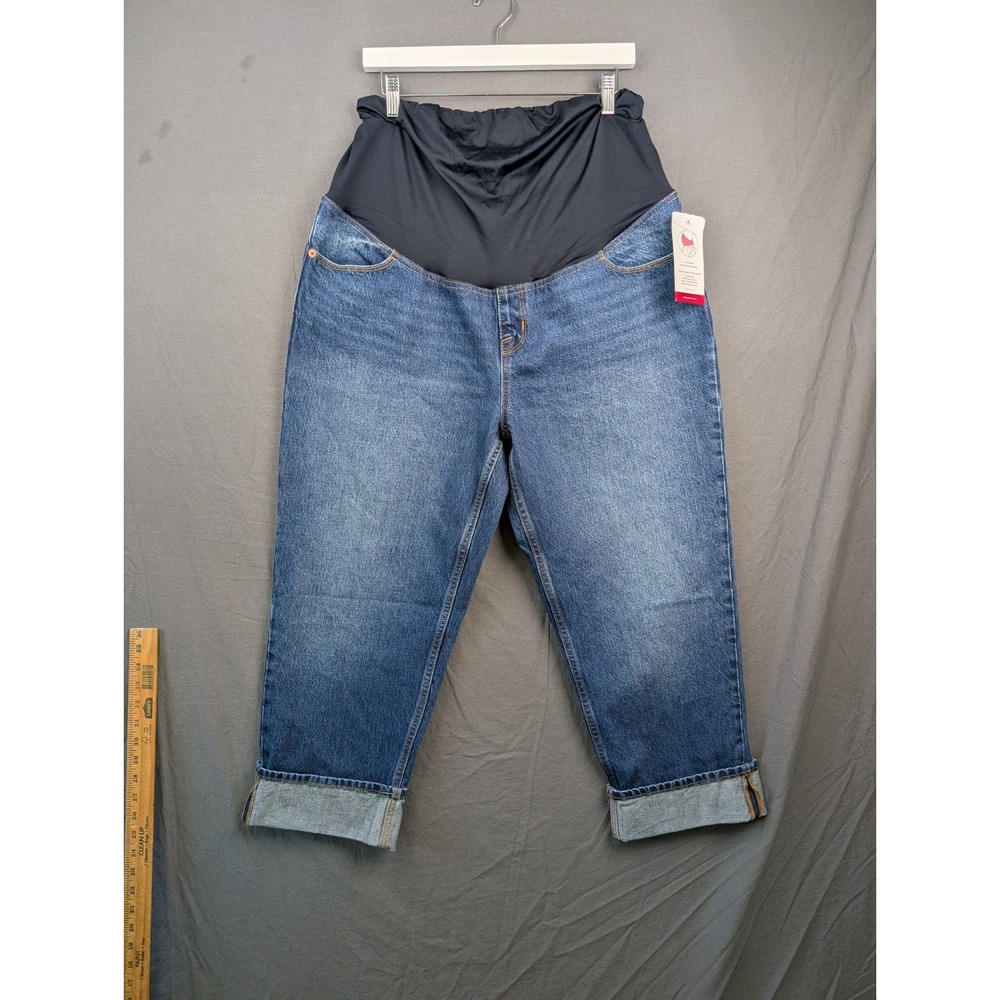 Isabel Maternity‎ by Ingrid & Isabel Cropped Vintage Straight Jeans Blue Size 14